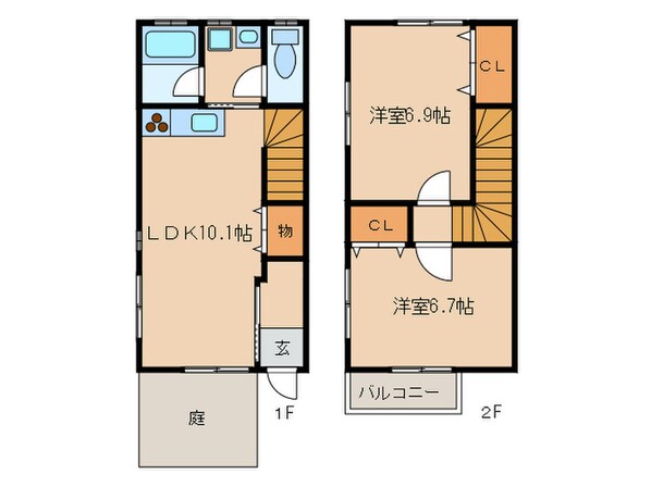 ミモザＭＩ南棟の物件間取画像